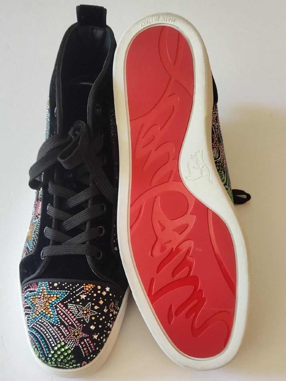 CHRISTIAN LOUBOUTIN Paris "Starlight" High-Top Men's Sneakers Size 9 US 42 - Picture 9 of 15